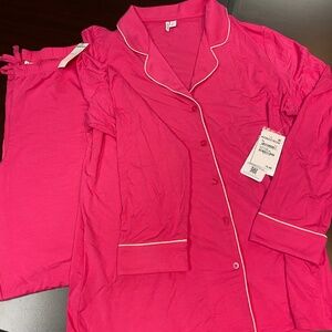 NWT~Nordstrom Hot Pink Tencel Pajamas Set- Size Large